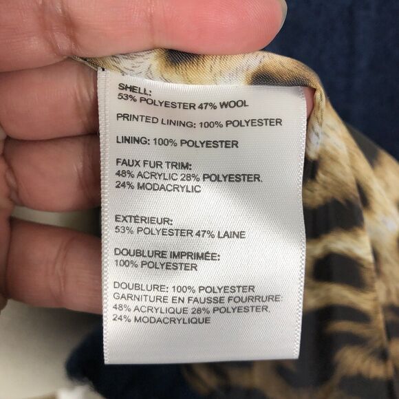 New Laundry by Shelli Segal Teal Double-Breasted Wool Blend Coat Women's Size 14 - Picture 8 of 9